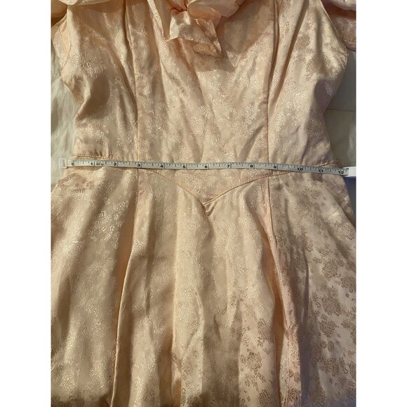 Vtg 80's GUNNE SAX Jessica McClintock Pink Floral Dress Off The Shoulder Size 5 - Picture 11 of 12